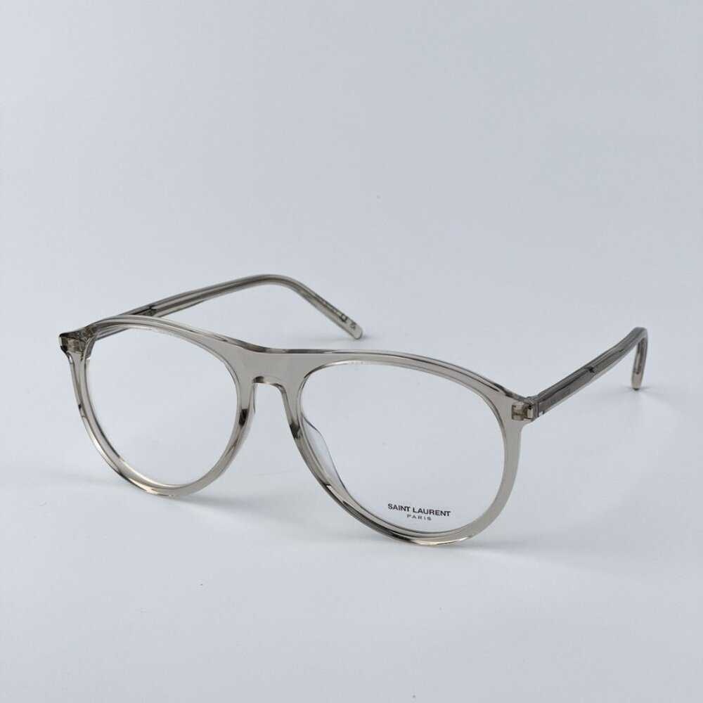 Saint Laurent Men BRAND NEW Eyeglasses Transparent Beige Pilot SL667OPT 003 - Picture 6 of 11